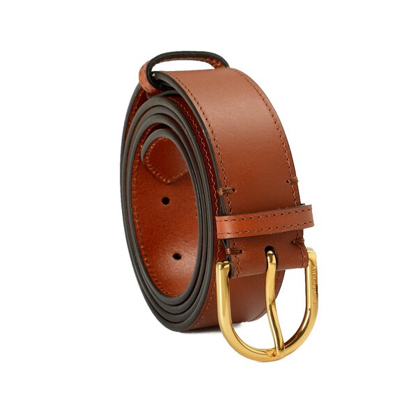 Burberry Tan Brown Solid Leather Belt sz L